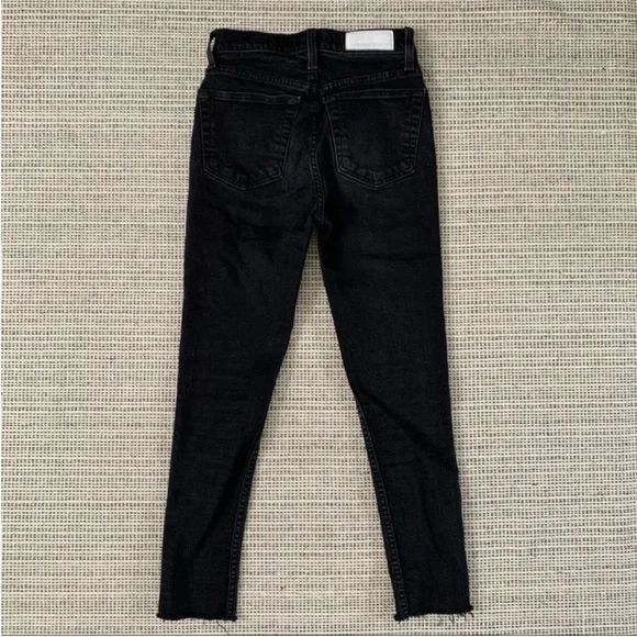 REDONE ORIGINALS High Rise Ankle Crop in Black Size 24 - Picture 6 of 14